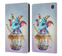 Head Case Designs sous Licence Officielle Ruth Thompson Thé Boba Tasse de Dragons Étui Portefeuille en Cuir Compatible avec Amazon Fire 7 2022