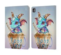 Head Case Designs sous Licence Officielle Ruth Thompson Thé Boba Tasse de Dragons Étui Portefeuille en Cuir Compatible avec Apple iPad Pro 13 M4/M5 2024/2025