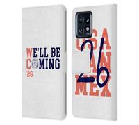 Head Case Designs sous Licence Officielle Scotland National Football Team Blanc 2026 Nous Arrivons Étui Portefeuille en Cuir Compatible avec Moto Edge 40 Pro/Plus 2023