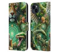 Head Case Designs sous Licence Officielle Shambhala Light Visionary Art La Vie dans La Jungle Graphismes Célestes Étui Portefeuille en Cuir Compatible avec Apple iPhone 15 Plus