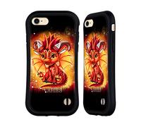 Head Case Designs sous Licence Officielle Sheena Pike Bélier Lil Dragonz Dragons du Zodiaque Coque Hybride Compatible avec Apple iPhone 7/8 / SE 2020 & 2022