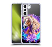Head Case Designs sous Licence Officielle Sheena Pike Esprit De Cheval Violet avec Roses Animaux Coque en Gel [Qualité Militaire] Compatible avec Samsung Galaxy S21 5G Et Compatible avec MagSafe