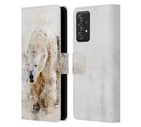 Head Case Designs sous Licence Officielle Simone Gatterwe Abrégé Ours Polaire Animaux 2 Étui Portefeuille en Cuir Compatible avec Samsung Galaxy A53 5G (2022)