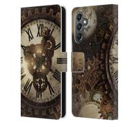 Head Case Designs sous Licence Officielle Simone Gatterwe Horloge Vintage Steampunk Étui Portefeuille en Cuir Compatible avec Samsung Galaxy A25 5G