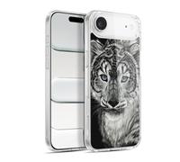 Head Case Designs sous Licence Officielle Stanley Morrison Blue Eyed Snow Leopard Cat Noir Et Blanc Coque en Gel [Qualité Militaire] Compatible avec Apple iPhone 17 Air Et avec MagSafe