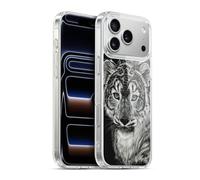 Head Case Designs sous Licence Officielle Stanley Morrison Blue Eyed Snow Leopard Cat Noir Et Blanc Coque en Gel [Qualité Militaire] Compatible avec Apple iPhone 17 Pro Max Et avec MagSafe