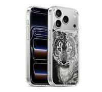 Head Case Designs sous Licence Officielle Stanley Morrison Blue Eyed Snow Leopard Cat Noir Et Blanc Coque en Gel [Qualité Militaire] Compatible avec Apple iPhone 17 Pro Et avec MagSafe