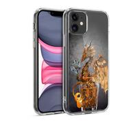Head Case Designs sous Licence Officielle Stanley Morrison Boisson Steampunk d'or Les Dragons Coque en Gel [Protection de Qualité Militaire] Compatible avec Apple iPhone 11 Et Compatible avec MagSafe