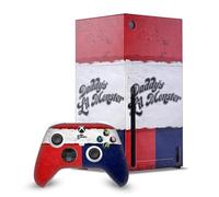 Head Case Designs Sous Licence Officielle Suicide Squad 2016 Costume Harley Quinn Graphiques Enveloppement De Console De Jeu Et Skins Pour Manette De Jeu Ensemble compatible avec Xbox Series X