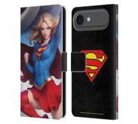 Head Case Designs sous Licence Officielle Superman DC Comics #12 Variante Supergirl Art Bande dessinée Étui Portefeuille en Cuir Compatible avec Apple iPhone 17 Air