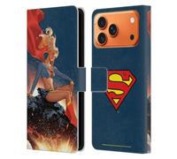 Head Case Designs sous Licence Officielle Superman DC Comics #23 Variante Supergirl Art Bande dessinée Étui Portefeuille en Cuir Compatible avec Apple iPhone 17 Pro Max