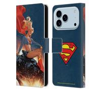 Head Case Designs sous Licence Officielle Superman DC Comics #23 Variante Supergirl Art Bande dessinée Étui Portefeuille en Cuir Compatible avec Apple iPhone 17 Pro