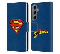 Head Case Designs sous Licence Officielle Superman DC Comics Classique Logos Étui Portefeuille en Cuir Compatible avec Samsung Galaxy S25