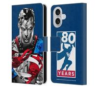 Head Case Designs sous Licence Officielle Superman DC Comics Collage 80e Anniversaire Étui Portefeuille en Cuir Compatible avec Apple iPhone 16