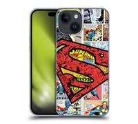Head Case Designs sous Licence Officielle Superman DC Comics Logo surdimensionné Art de la Bande dessinée Coque Dure pour l'arrière Compatible avec Apple iPhone 15