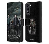 Head Case Designs sous Licence Officielle Supernatural Groupe De La Saison 12 Art Clé Étui Portefeuille en Cuir Compatible avec Samsung Galaxy S21 FE 5G