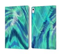 Head Case Designs sous Licence Officielle Suzan Lind Bleu Clair Vert Tie Dye 2 Étui Portefeuille en Cuir Compatible avec Apple iPad Air 13 2024/2025