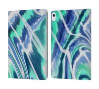 Head Case Designs sous Licence Officielle Suzan Lind Bleu Vert Blanc Tie Dye 2 Étui Portefeuille en Cuir Compatible avec Apple iPad Air 13 2024/2025