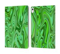 Head Case Designs sous Licence Officielle Suzan Lind Vert Clair Marbre Étui Portefeuille en Cuir Compatible avec Apple iPad Air 13 2024/2025