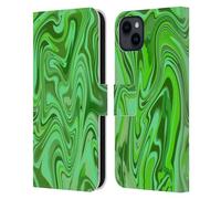 Head Case Designs sous Licence Officielle Suzan Lind Vert Clair Marbre Étui Portefeuille en Cuir Compatible avec Apple iPhone 15 Plus