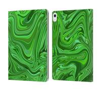Head Case Designs sous Licence Officielle Suzan Lind Vert émeraude Marbre Étui Portefeuille en Cuir Compatible avec Apple iPad Air 13 2024/2025