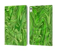 Head Case Designs sous Licence Officielle Suzan Lind Vert Marbre Étui Portefeuille en Cuir Compatible avec Apple iPad Air 13 2024/2025