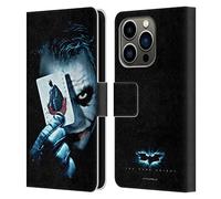 Head Case Designs sous Licence Officielle The Dark Knight Carte Joker Art Clé Coque en Cuir à Portefeuille Compatible avec Apple iPhone 14 Pro