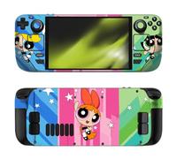 Head Case Designs sous Licence Officielle The Powerpuff Girls Groupe Oversize Graphiques Vinyle Autocollant Peau Autocollant Couverture Compatible avec Steam Deck OLED