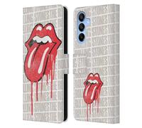 Head Case Designs sous Licence Officielle The Rolling Stones Langue avec Gouttes Graphiques Étui Portefeuille en Cuir Compatible avec Samsung Galaxy A16 5G