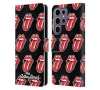 Head Case Designs sous Licence Officielle The Rolling Stones Modèle De Classique De Langue Collection Lèche Étui Portefeuille en Cuir Compatible avec Samsung Galaxy S25 Ultra