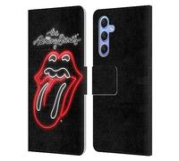 Head Case Designs sous Licence Officielle The Rolling Stones Néon Collection Lèche Étui Portefeuille en Cuir Compatible avec Samsung Galaxy A34 5G