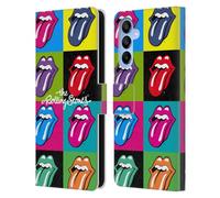 Head Case Designs sous Licence Officielle The Rolling Stones Pop Art 1 Collection Lèche Étui Portefeuille en Cuir Compatible avec Samsung Galaxy A16 5G