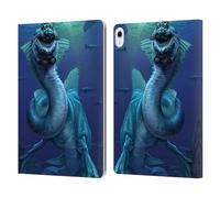 Head Case Designs sous Licence Officielle Tom Wood Ce Qui Demeure Au-Dessous De Dragon De Mer Fantaisie Étui Portefeuille en Cuir Compatible avec Apple iPad Air 13 2024/2025