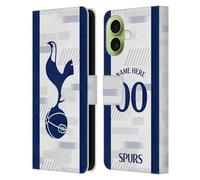 Head Case Designs sous Licence Officielle Tottenham Hotspur F.C. Coutume Personnalisé Blanc Badge 2023/24 Étui Portefeuille en Cuir Compatible avec Apple iPhone 17