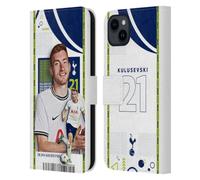 Head Case Designs sous Licence Officielle Tottenham Hotspur F.C. Dejan Kulusevski 2022/23 Première Équipe Étui Portefeuille en Cuir Compatible avec Apple iPhone 15 Plus