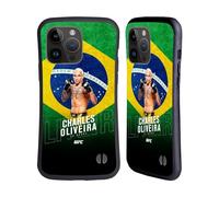 Head Case Designs sous Licence Officielle UFC Drapeau du Brazil Charles Oliveira Coque Hybride Compatible avec Apple iPhone 15 Pro Max
