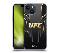 Head Case Designs sous Licence Officielle UFC Jersey Noir Doré Logo Coque Dure pour l'arrière Compatible avec Apple iPhone 15