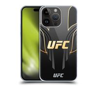 Head Case Designs sous Licence Officielle UFC Jersey Noir Doré Logo Coque Dure pour l'arrière Compatible avec Apple iPhone 15 Pro