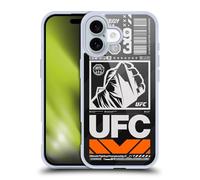 Head Case Designs sous Licence Officielle UFC Typographie Graphisme De Logo Coque en Gel [Protection de Qualité Militaire] Compatible avec Apple iPhone 16 Et Compatible avec MagSafe