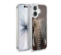 Head Case Designs sous Licence Officielle Vincent HIE Eléphant Animaux À Grand Visage Coque en Gel [Protection de Qualité Militaire] Compatible avec Apple iPhone 17 Et avec MagSafe
