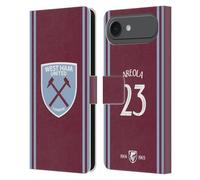 Head Case Designs sous Licence Officielle West Ham United FC Alphonse Areola 2024/25 Joueurs Home Kit Étui Portefeuille en Cuir Compatible avec Apple iPhone 17 Air