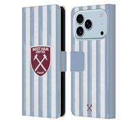 Head Case Designs sous Licence Officielle West Ham United FC Away 2021/22 Crête Kit Étui Portefeuille en Cuir Compatible avec Apple iPhone 17 Pro
