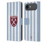 Head Case Designs sous Licence Officielle West Ham United FC Away 2021/22 Crête Kit Étui Portefeuille en Cuir Compatible avec Apple iPhone 17 Air
