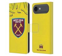 Head Case Designs sous Licence Officielle West Ham United FC Away Gardien De But 2019/20 Crête Kit Étui Portefeuille en Cuir Compatible avec Apple iPhone 17 Air