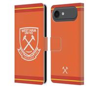 Head Case Designs sous Licence Officielle West Ham United FC Away Gardien De But 2020/21 Crête Kit Étui Portefeuille en Cuir Compatible avec Apple iPhone 17 Air