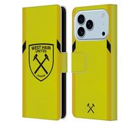 Head Case Designs sous Licence Officielle West Ham United FC Away Gardien De But Kit D'écusson 2023/24 Étui Portefeuille en Cuir Compatible avec Apple iPhone 17 Pro