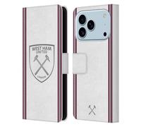 Head Case Designs sous Licence Officielle West Ham United FC Away Kit D'écusson 2023/24 Étui Portefeuille en Cuir Compatible avec Apple iPhone 17 Pro