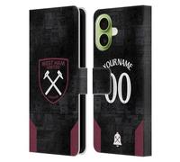 Head Case Designs sous Licence Officielle West Ham United FC Coutume Personnalisé Away Kit 2024/25 Étui Portefeuille en Cuir Compatible avec Apple iPhone 17