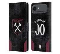 Head Case Designs sous Licence Officielle West Ham United FC Coutume Personnalisé Away Kit 2024/25 Étui Portefeuille en Cuir Compatible avec Apple iPhone 17 Air