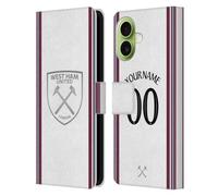 Head Case Designs sous Licence Officielle West Ham United FC Coutume Personnalisé Away Trousse 2023/24 Étui Portefeuille en Cuir Compatible avec Apple iPhone 17